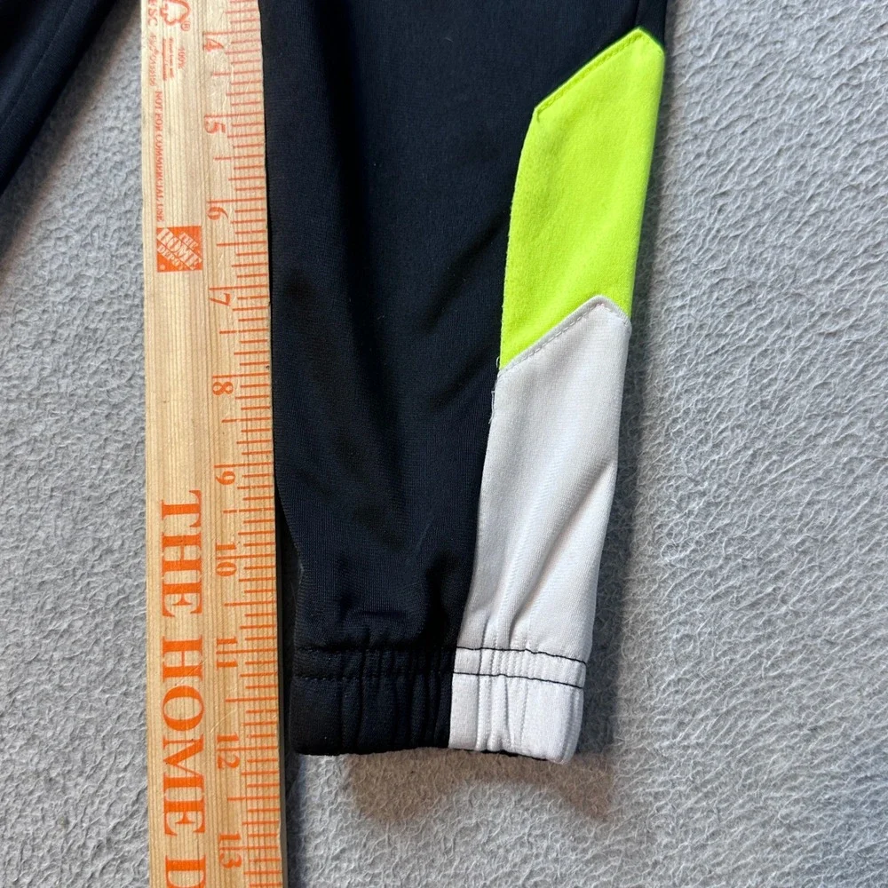 Nike‎ Track Pants Kids 2T Black Neon Yellow White Joggers Colorblock Athletic